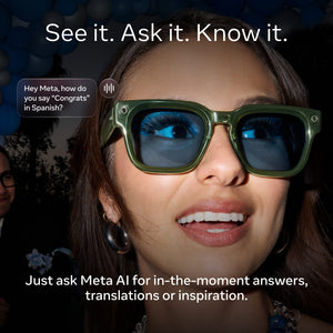 Meta - Adventurer - Smart AI glasses for Women, Men—Meta AI, 12MP Camera, Live Translate — 3K HD - Clear Lenses - Classic Black
