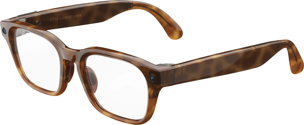 Meta - Adventurer - Smart AI glasses for Women, Men—Meta AI, 12MP Camera, Live Translate — 3K HD - Clear Lenses - Classic Tortoise