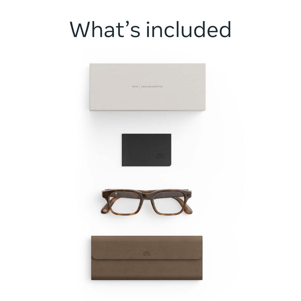 Meta - Adventurer - Smart AI glasses for Women, Men—Meta AI, 12MP Camera, Live Translate — 3K HD - Clear Lenses - Classic Tortoise