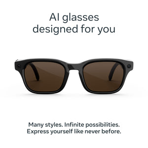 Meta - Adventurer - Smart AI glasses for Women, Men—Meta AI, 12MP Camera, Live Translate — 3K HD - Brown Lenses - Classic Black