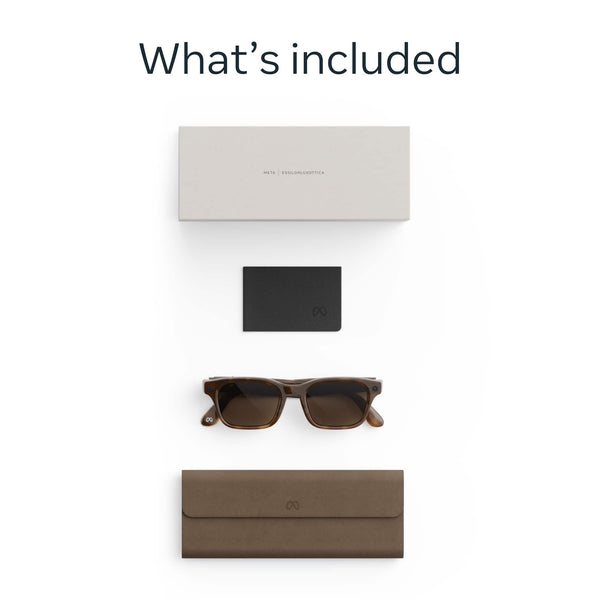 Meta - Adventurer - Smart AI glasses for Women, Men—Meta AI, 12MP Camera, Live Translate — 3K HD - Brown Lenses - Classic Tortoise