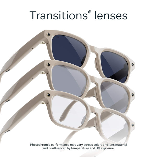 Meta - Adventurer - Smart AI glasses for Women, Men—Meta AI, 12MP Camera, Live Translate — Transitions Sapphire Lenses - Linen
