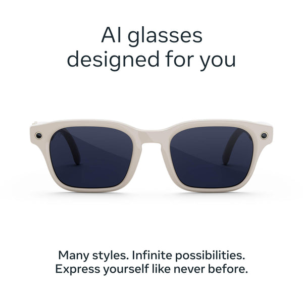 Meta - Adventurer - Smart AI glasses for Women, Men—Meta AI, 12MP Camera, Live Translate — Transitions Sapphire Lenses - Linen