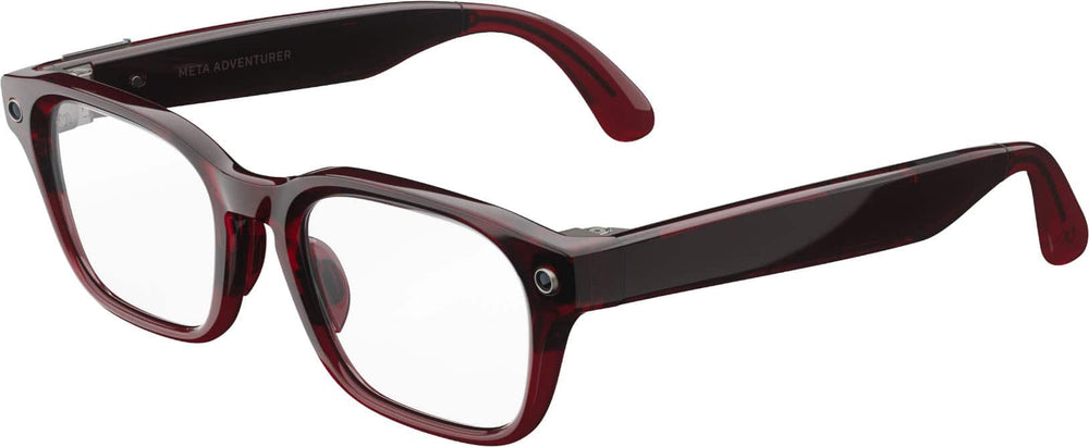 Meta - Adventurer - Smart AI glasses for Women, Men—Meta AI, 12MP Camera, Live Translate — Transitions Ruby Lenses - Merlot