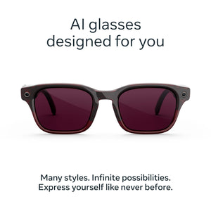 Meta - Adventurer - Smart AI glasses for Women, Men—Meta AI, 12MP Camera, Live Translate — Transitions Ruby Lenses - Merlot