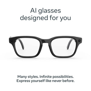 Meta - Adventurer Large - Smart AI glasses for Women, Men—Meta AI, 12MP Camera, Live Translate— 3K HD - Clear Lenses - Classic Black