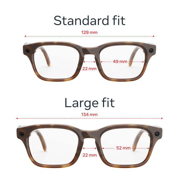 Meta - Adventurer Large - Smart AI glasses for Women, Men—Meta AI, 12MP Camera, Live Translate— 3K HD -Clear Lenses - Classic Tortoise