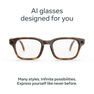 Meta - Adventurer Large - Smart AI glasses for Women, Men—Meta AI, 12MP Camera, Live Translate— 3K HD -Clear Lenses - Classic Tortoise