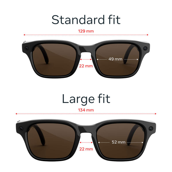Meta - Adventurer Large - Smart AI glasses for Women, Men—Meta AI, 12MP Camera, Live Translate— 3K HD - Brown Lenses - Classic Black