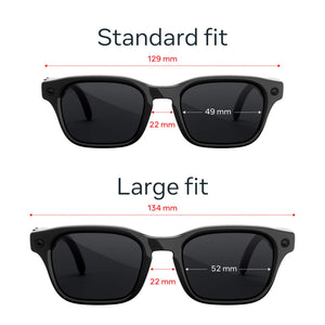 Meta - Adventurer Large - Smart AI glasses—Meta AI, 12MP Camera, Live Translate — Polarized Grey Lenses - Classic Black