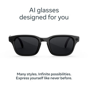 Meta - Adventurer Large - Smart AI glasses—Meta AI, 12MP Camera, Live Translate — Polarized Grey Lenses - Classic Black