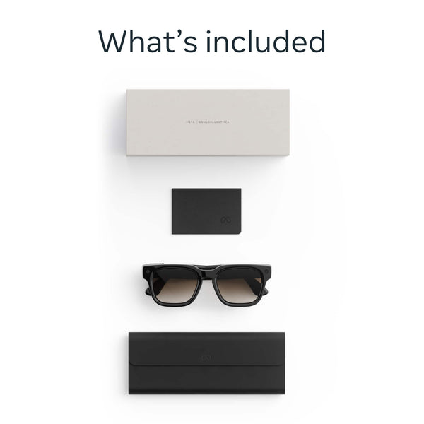 Meta - Fury - Smart AI glasses for Women, Men—Meta AI, 12MP Camera, Live Translate—8+ Hour Battery—Brown Gradient Lenses - Classic Black