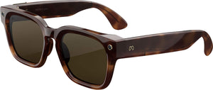 Meta - Fury - Smart AI glasses for Women, Men—Meta AI, 12MP Camera, Live Translate—8+ Hour Battery—Green Lenses - Mahogany