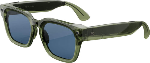 Meta - Fury -Smart AI glasses for Women,Men—Meta AI, 12MP Camera,Live Translate—8+ Hour Battery—Light Blue Atlantic Lenses - Racing Green
