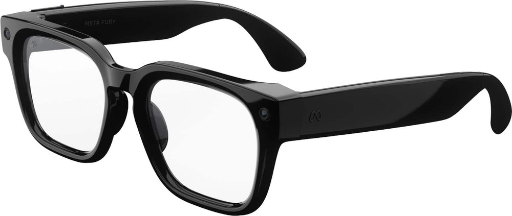 Meta - Fury - Smart AI glasses—Meta AI, 12MP Camera, Live Translate — 8+ Hour Battery — Transitions Grey Lenses - Classic Black