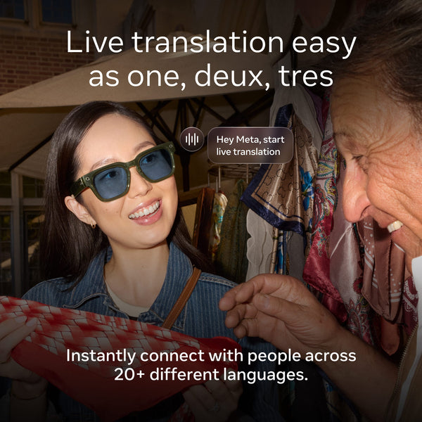 Meta - Fury - Smart AI glasses—Meta AI, 12MP Camera, Live Translate — 8+ Hour Battery — Transitions Grey Lenses - Classic Black