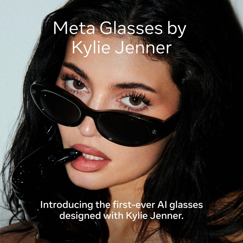 Meta - Starfire Kylie Edition - Smart AI glasses for Women, Men-Meta AI, 12MP Camera, Live Translate - Black Lenses - Classic Black