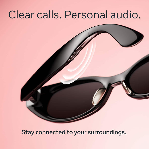 Meta - Starfire Kylie Edition - Smart AI glasses for Women, Men-Meta AI, 12MP Camera, Live Translate - Black Lenses - Classic Black