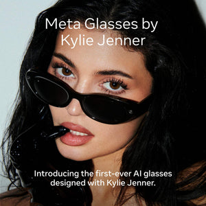 Meta - Starfire Kylie Edition-Smart AI glasses for Women, Men-Meta AI, 12MP Camera, Live Translate-Transitions Grey Lenses - Classic Black