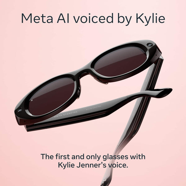 Meta - Starfire Kylie Edition-Smart AI glasses for Women, Men-Meta AI, 12MP Camera, Live Translate-Transitions Grey Lenses - Classic Black