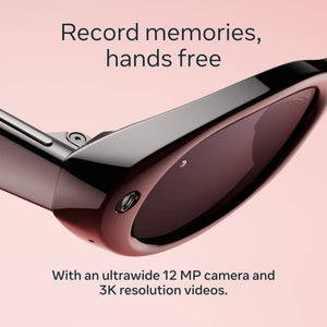 Meta - Starfire Kylie Edition-Smart AI glasses for Women, Men-Meta AI, 12MP Camera, Live Translate-Transitions Grey Lenses - Classic Black