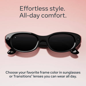 Meta - Starfire Kylie Edition-Smart AI glasses for Women, Men-Meta AI, 12MP Camera, Live Translate-Transitions Grey Lenses - Classic Black