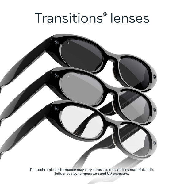 Meta - Starfire Kylie Edition-Smart AI glasses for Women, Men-Meta AI, 12MP Camera, Live Translate-Transitions Grey Lenses - Classic Black