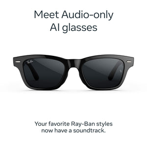 Ray-Ban Meta - Audio Burbank, Audio-Only AI Glasses - Transitions Grey Lenses - Shiny Black