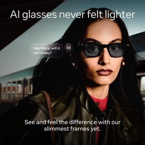 Ray-Ban Meta - Audio Burbank, Audio-Only AI Glasses - Transitions Grey Lenses - Shiny Black