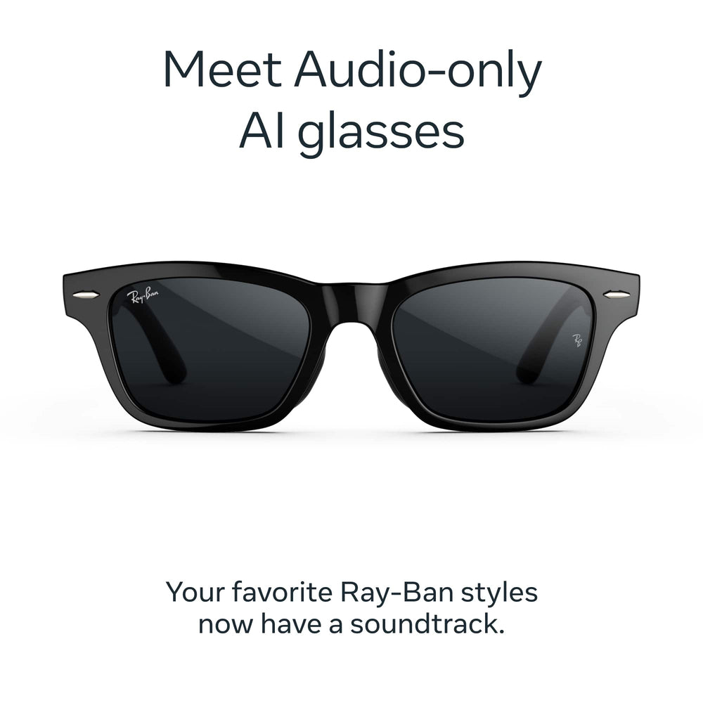 Ray-Ban Meta - Audio Burbank, Audio-Only AI Glasses - Transitions Graphite Green Lenses - Matte Black