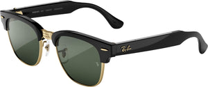 Ray-Ban Meta - Audio Clubmaster - Audio-Only AI Glasses - Transitions Graphite Green Lenses - Shiny Black on Gold