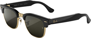 Ray-Ban Meta - Audio Clubmaster - Audio-Only AI Glasses - Green Lenses - Shiny Black on Gold