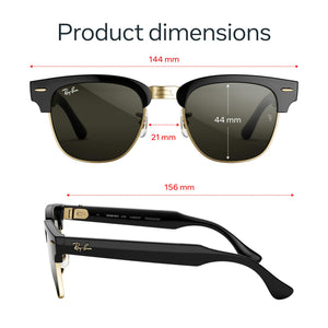 Ray-Ban Meta - Audio Clubmaster - Audio-Only AI Glasses - Green Lenses - Shiny Black on Gold