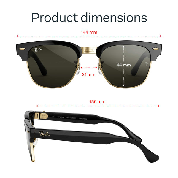 Ray-Ban Meta - Audio Clubmaster - Audio-Only AI Glasses - Green Lenses - Shiny Black on Gold