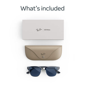 Ray-Ban Meta - Audio Clubmaster - Audio Only AI Glasses - Transitions Sapphire - Transparent Sky Blue