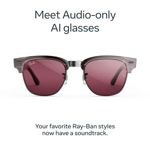 Ray-Ban Meta - Audio Clubmaster - Audio Only AI Glasses - Transitions Ruby - Transparent Orchid