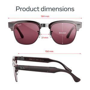 Ray-Ban Meta - Audio Clubmaster - Audio Only AI Glasses - Transitions Ruby - Transparent Orchid