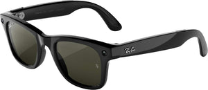 Ray-Ban Meta - (Gen 3) Wayfarer, AI Glasses with Camera - Polarized Green Lenses - Shiny Black