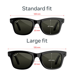 Ray-Ban Meta - (Gen 3) Wayfarer, AI Glasses with Camera - Polarized Green Lenses - Shiny Black
