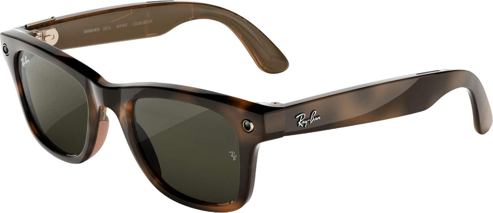 Ray-Ban Meta - (Gen 3) Wayfarer, AI Glasses with Camera - Green Lenses - Havana