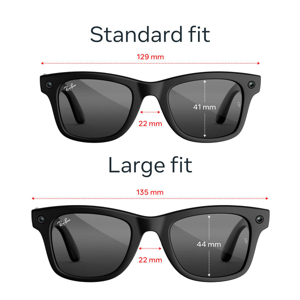 Ray-Ban Meta - (Gen 3) Wayfarer Large - AI Glasses with Camera - Grey Lenses - Matte Black