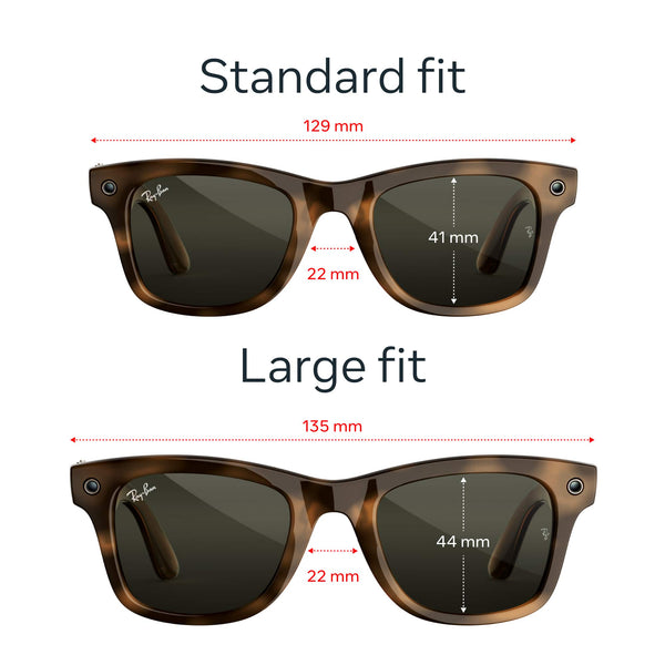 Ray-Ban Meta - (Gen 3) Wayfarer Large - AI Glasses with Camera - Green Lenses - Havana
