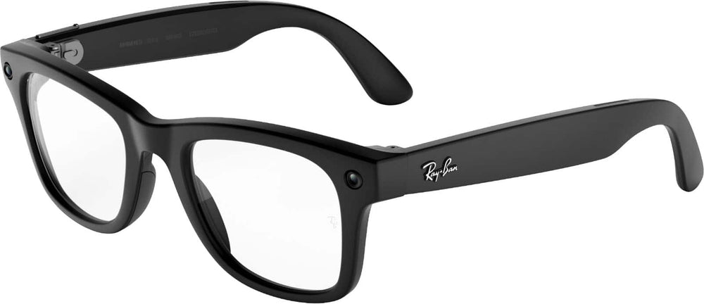 Ray-Ban Meta - (Gen 3) Wayfarer Large, AI Glasses with Camera - Clear Lenses - Matte Black