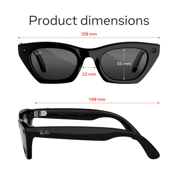 Ray-Ban Meta - (Gen 3) Zena - AI Glasses with Camera - Grey Lenses - Shiny Black