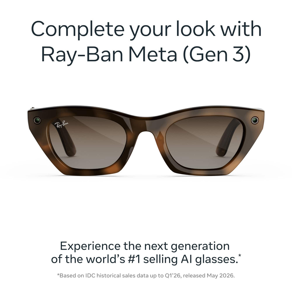 Ray-Ban Meta - (Gen 3) Zena - AI Glasses with Camera - Gradient Brown Lenses - Havana