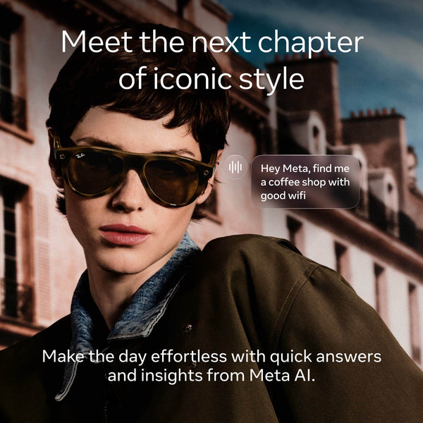 Ray-Ban Meta - (Gen 3) Zena - AI Glasses with Camera - Clear Lenses - Shiny Black