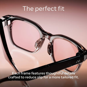 Meta - Glasses, Adventurer Lisa Edition, Smart Frame, AI Glasses with Camera - Clear Blush Lenses - Moonlit Sky