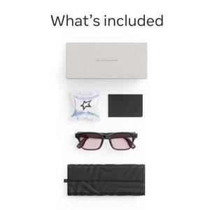 Meta - Glasses, Adventurer Lisa Edition, Smart Frame, AI Glasses with Camera - Clear Blush Lenses - Moonlit Sky