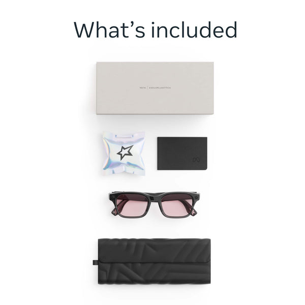 Meta - Glasses, Adventurer Lisa Edition, Smart Frame, AI Glasses with Camera - Clear Blush Lenses - Moonlit Sky