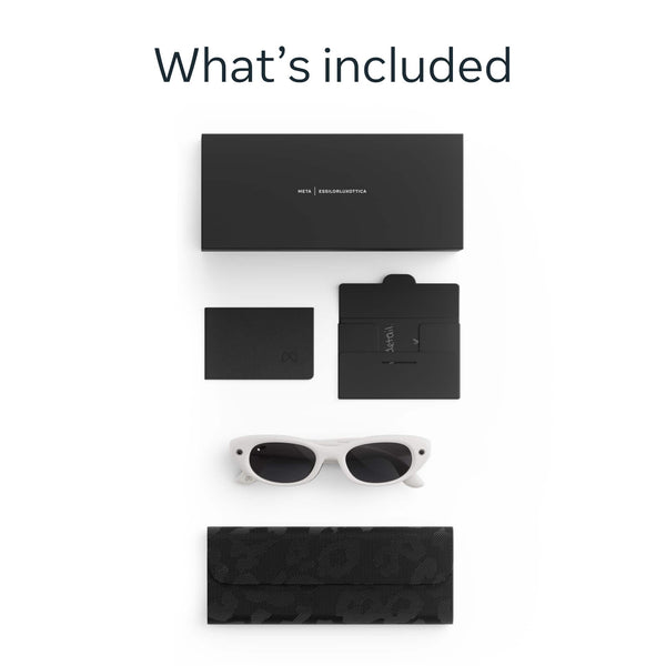 Meta - Glasses, Starfire Kylie Edition, Smart Frame, AI Glasses with Camera - Black Lenses - Ivory